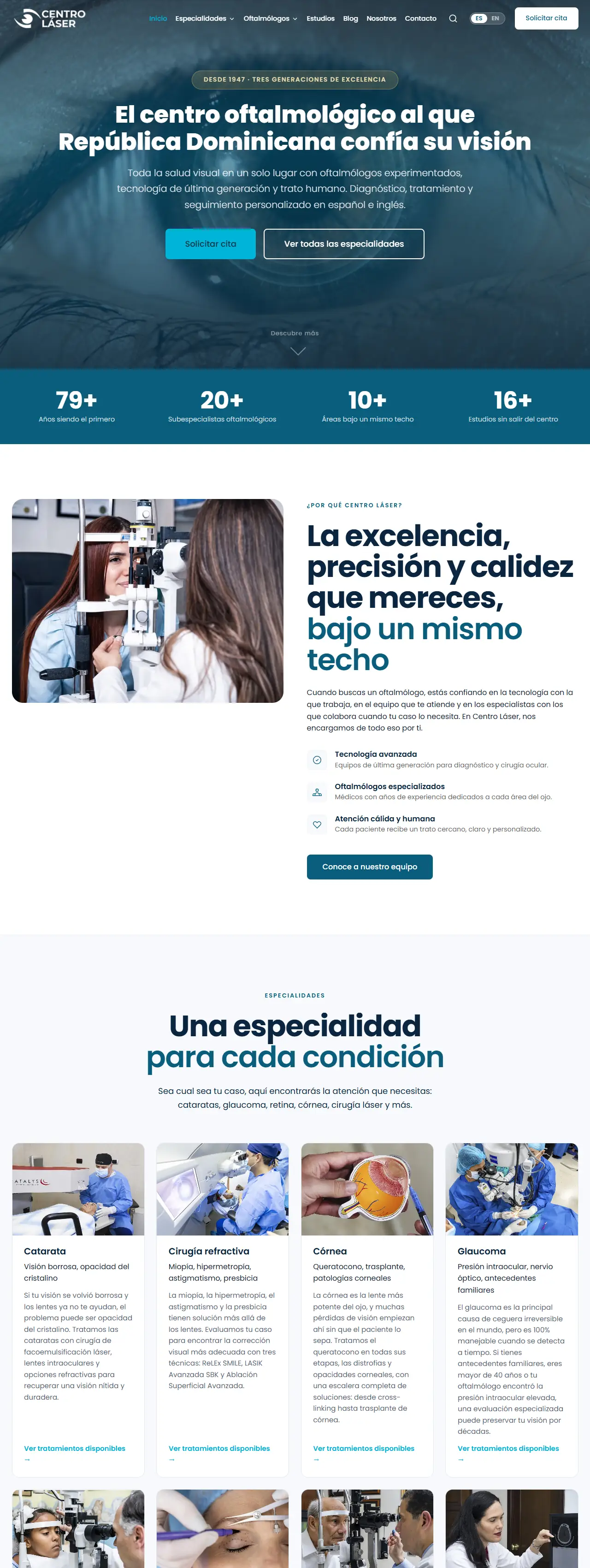 Centro Láser's website